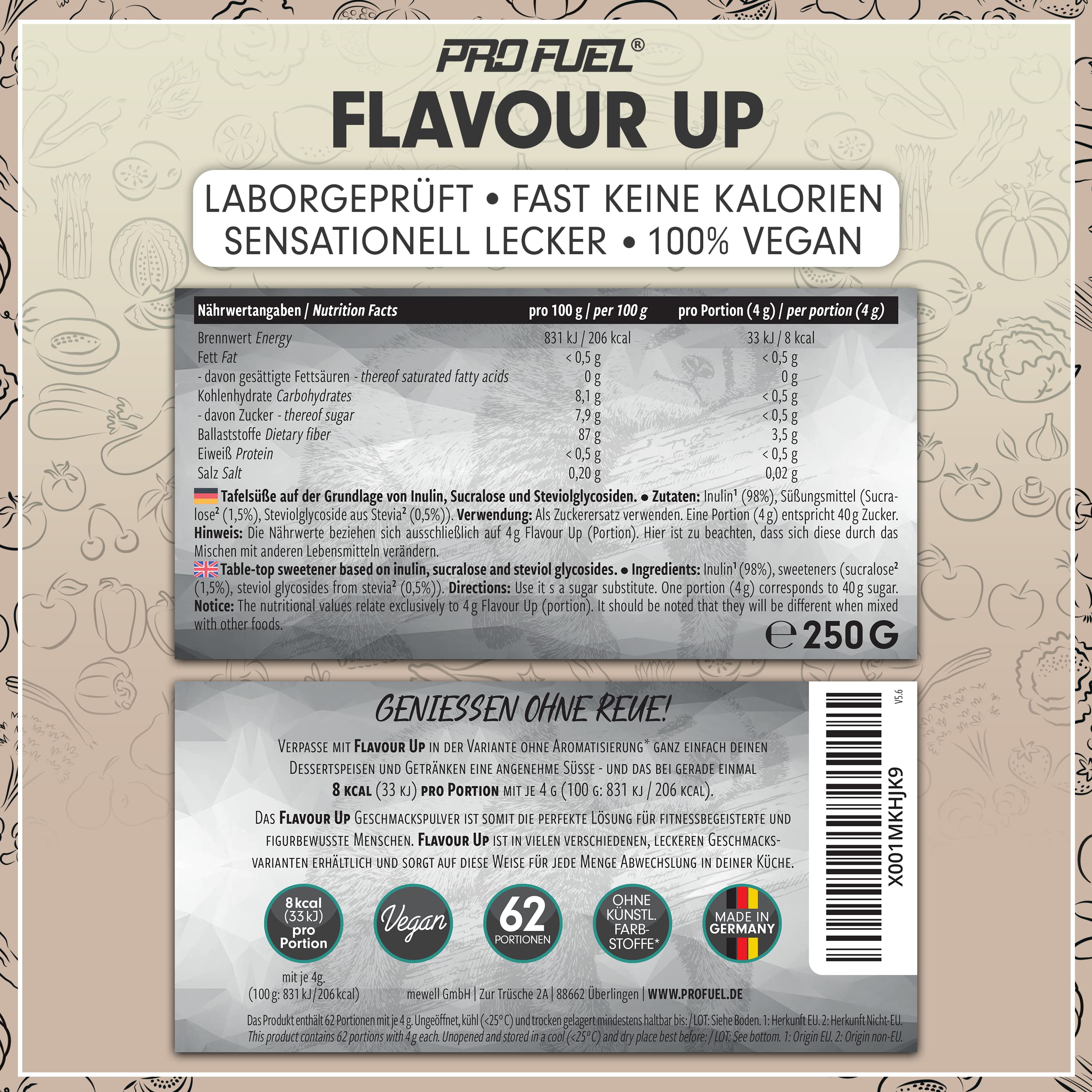 Geschmackspulver MIX PACK mit 8x30g Proben, 8 unglaublich leckere Flavours, nur 8-14 kcal pro Portion, Aroma & angenehme Süße, vielseitig einsetzbar für Lebensmittel & Getränke, FLAVOUR UP