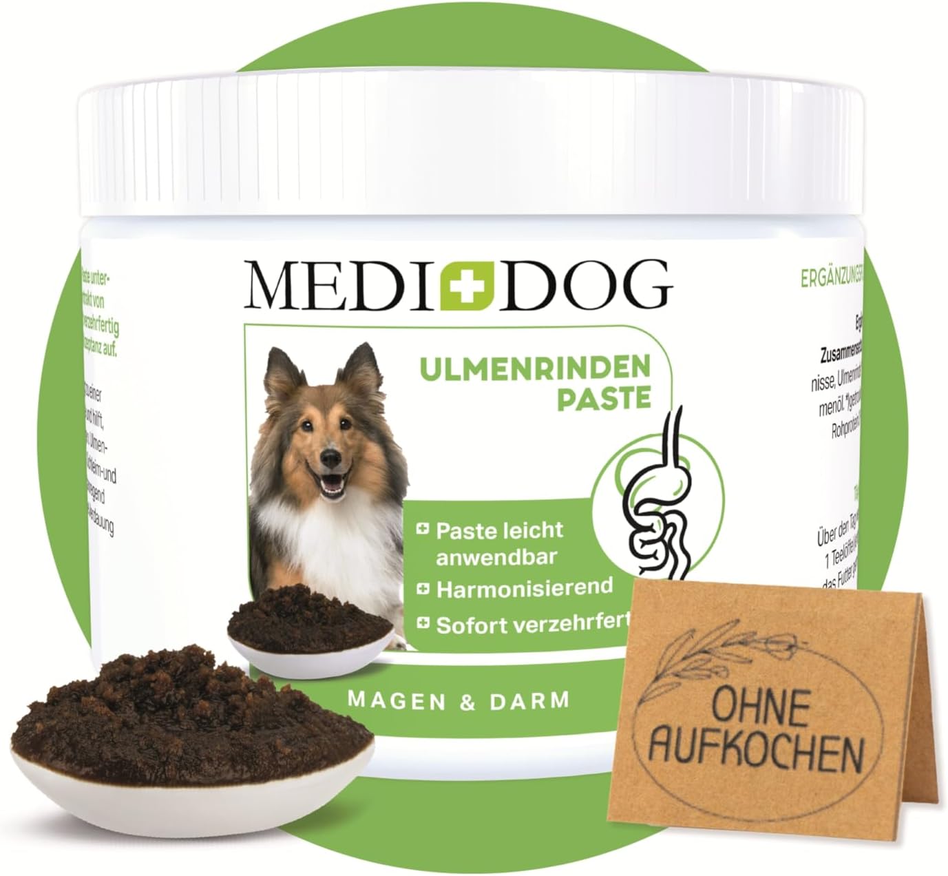 MEDIDOG 500g Premium Ulmenrinden-Paste für Hunde sofort verzehrfertig mit Slippery Elm Bark | unterstützt eine gesunde Verdauung & Normale Kotkonsistenz