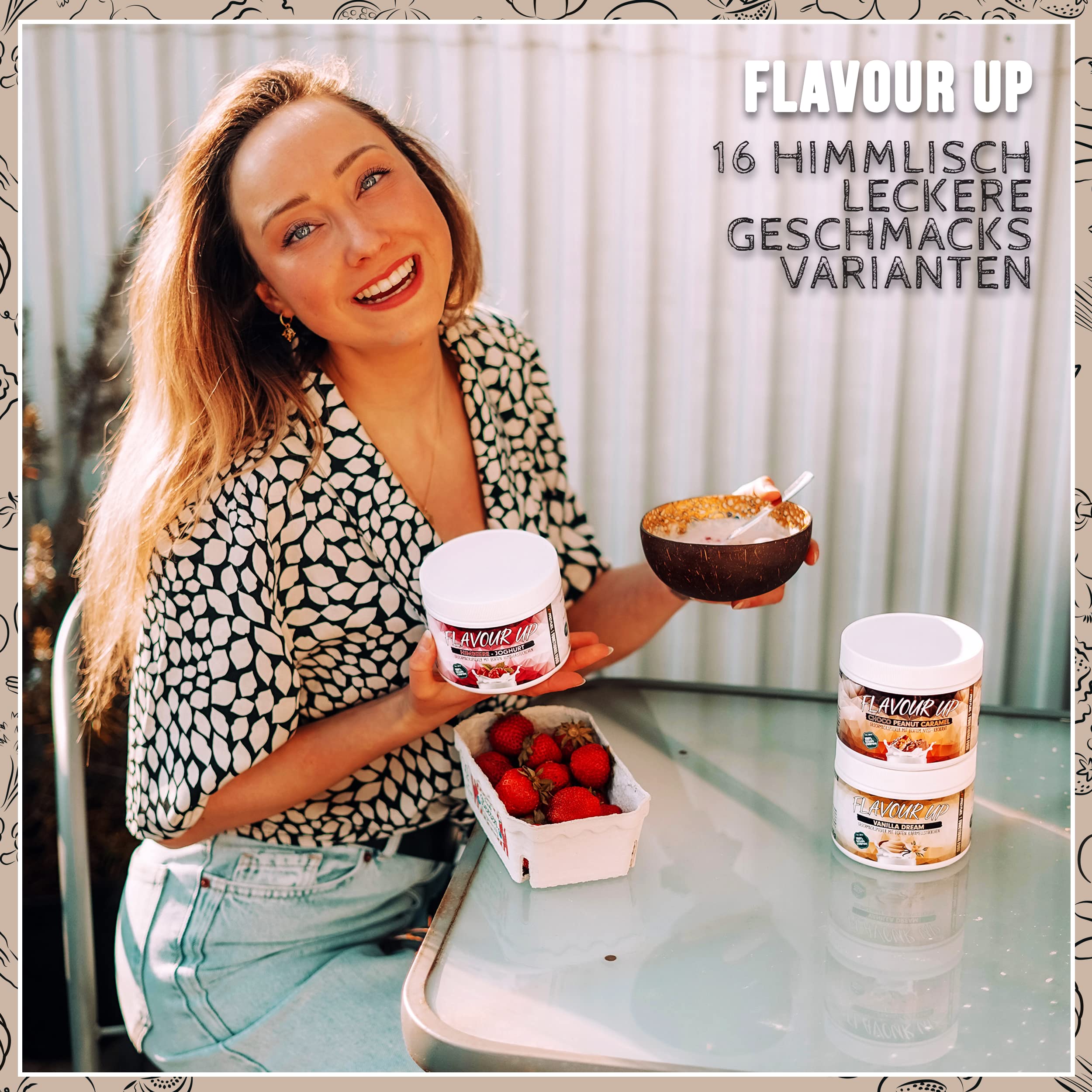 Geschmackspulver MIX PACK mit 8x30g Proben, 8 unglaublich leckere Flavours, nur 8-14 kcal pro Portion, Aroma & angenehme Süße, vielseitig einsetzbar für Lebensmittel & Getränke, FLAVOUR UP