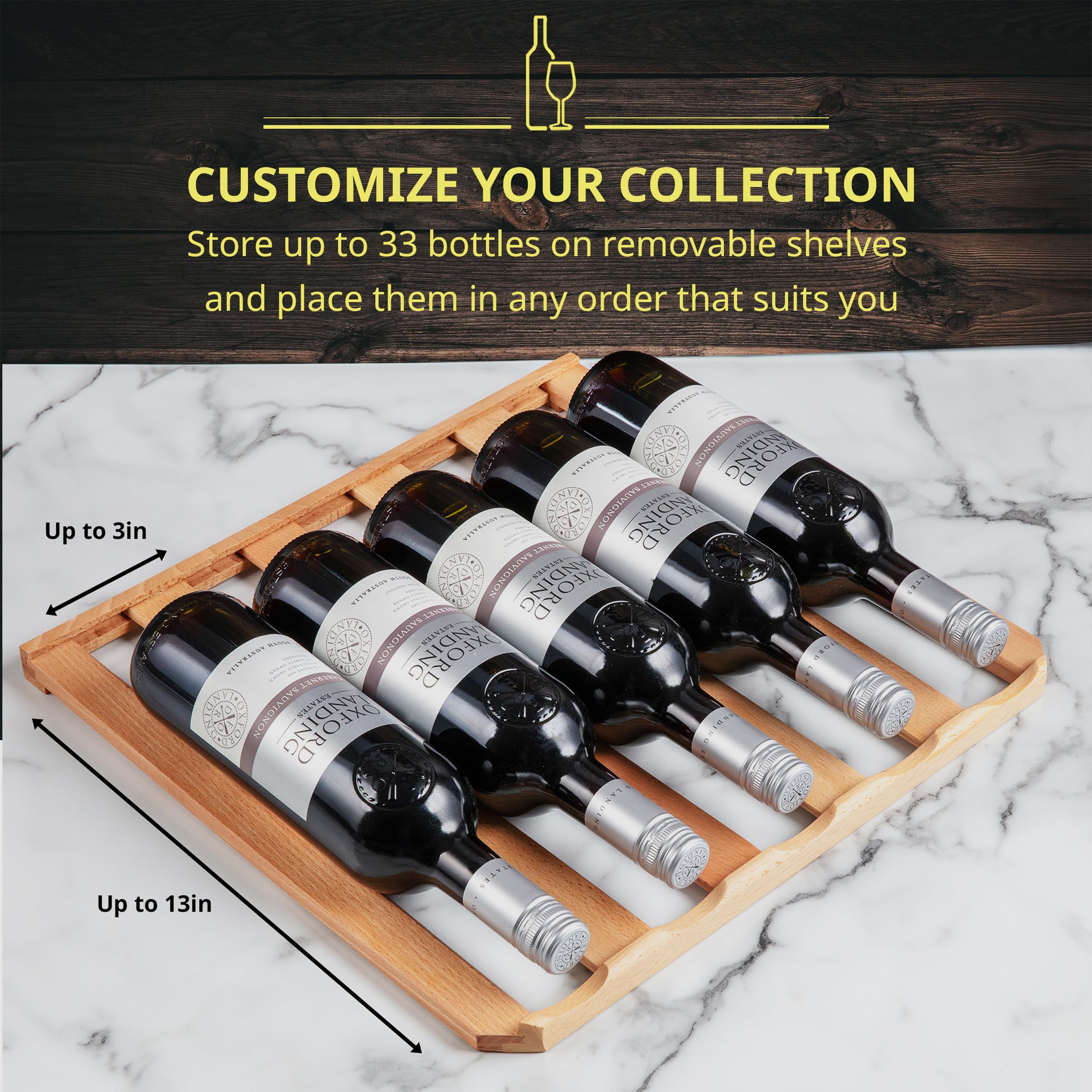 SCHMECKE 28 Bottle Compressor Wine Cooler Refrigerator w/Lock - Large Freestanding Wine Cellar - 41f-64f Digital Temperature Control Wine Fridge For Red, White, Champagne or Sparkling Wine - Black