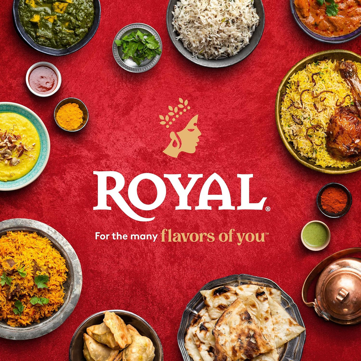 Royal - Naturally Aged Authentic Long Grain Indian White Basmati Rice - 10 Pounds (2 x 5 Pound Bag)